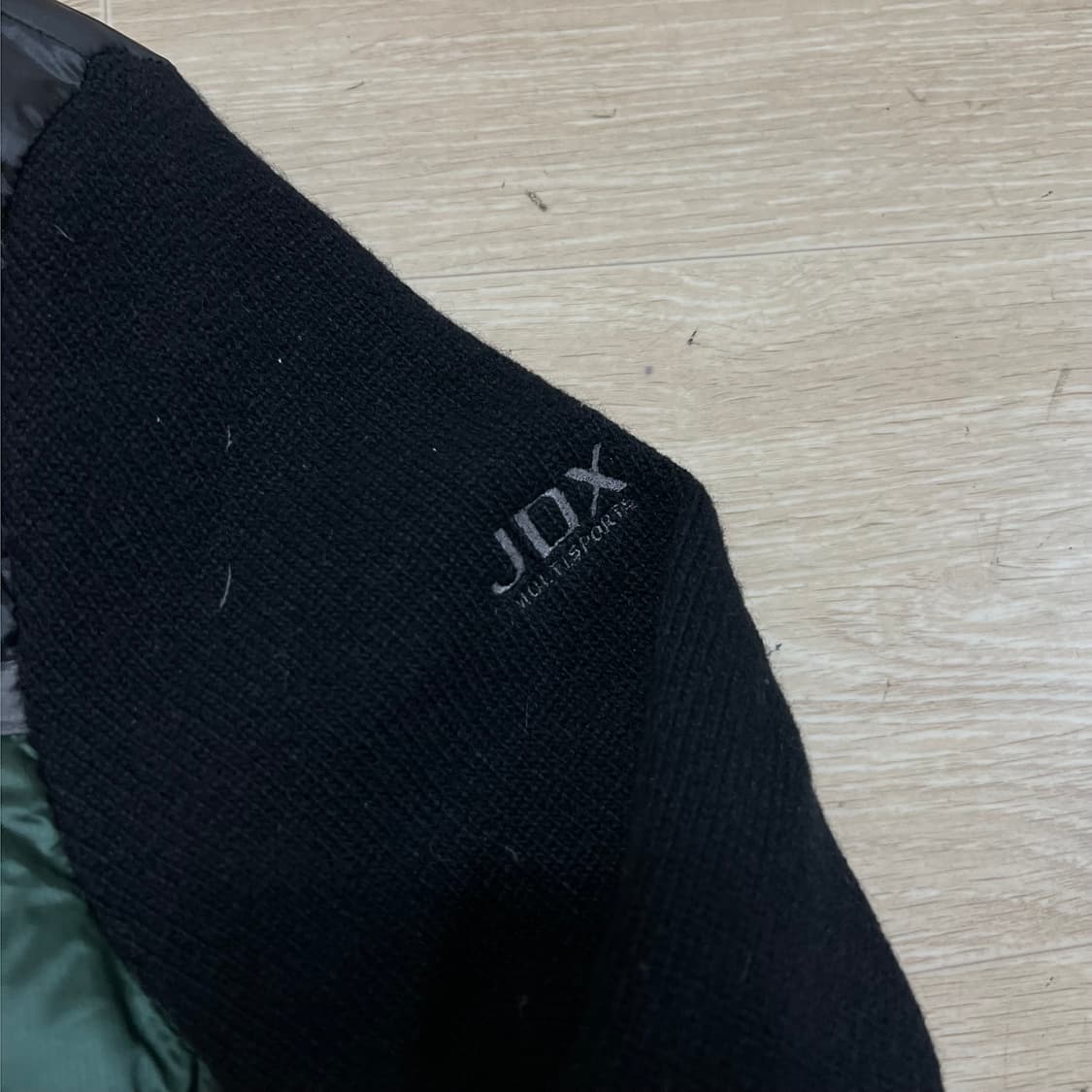 JDX 골프웨어 덕다운 니트 배색 패딩 점퍼 [다크 그린] XL/105 상품이미지4