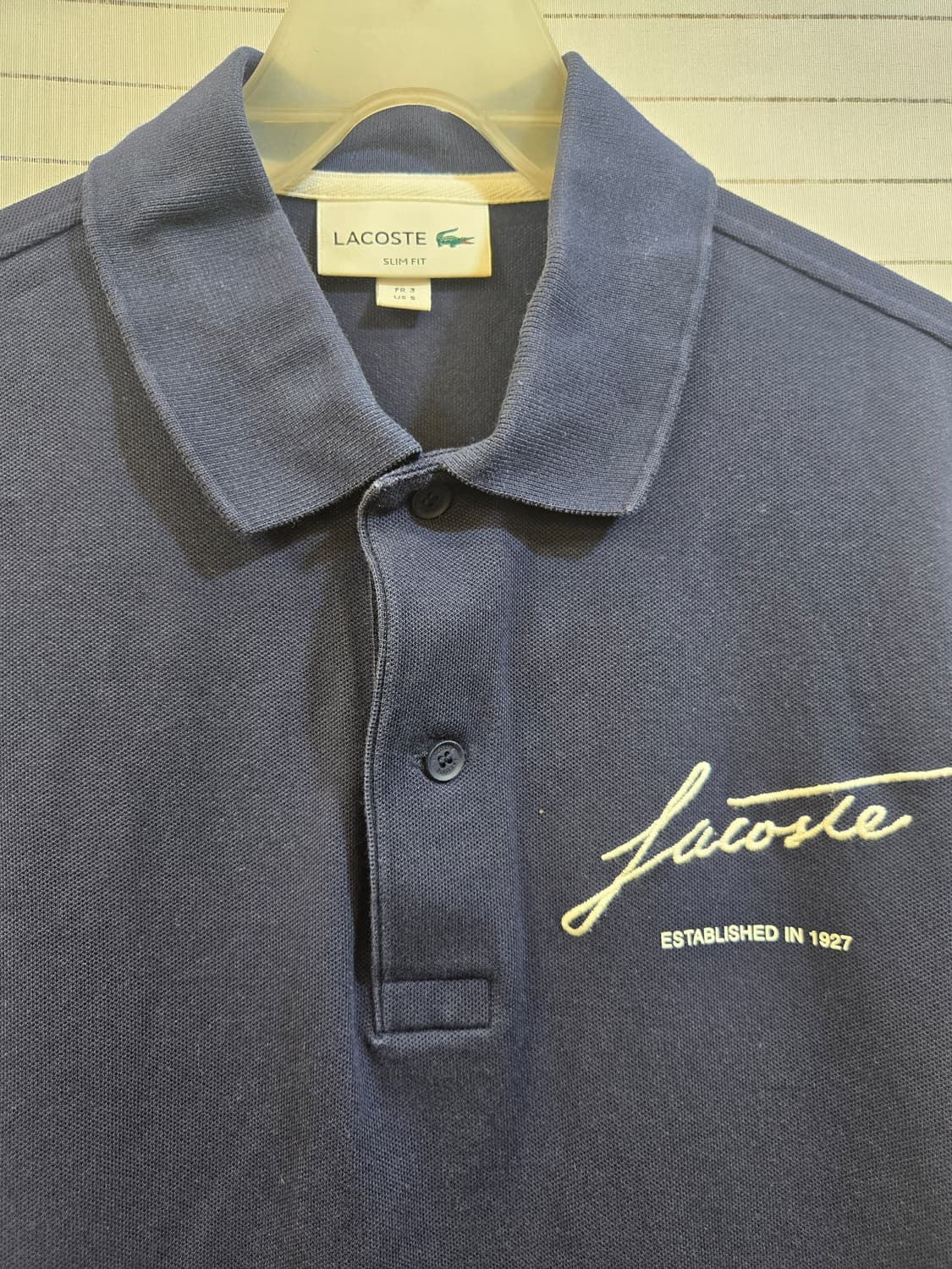 라코스테 네이비 슬림핏 폴로티 US S 상품이미지2