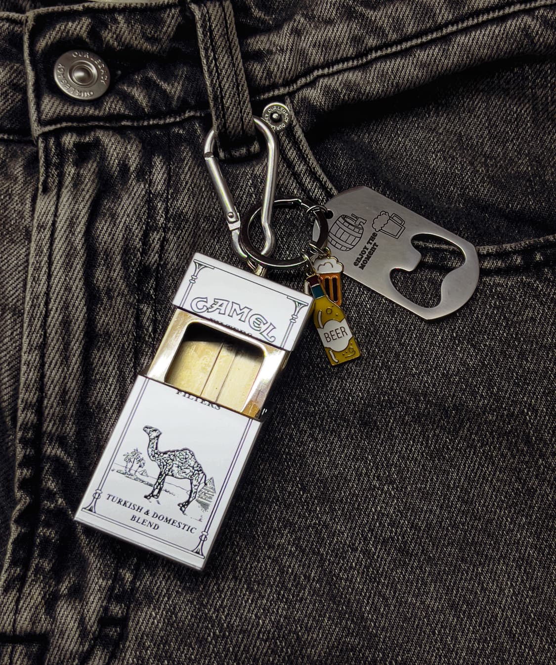 Camel Retro Keyring – 재떨이 참 & 오프너 키링세트 상품이미지3