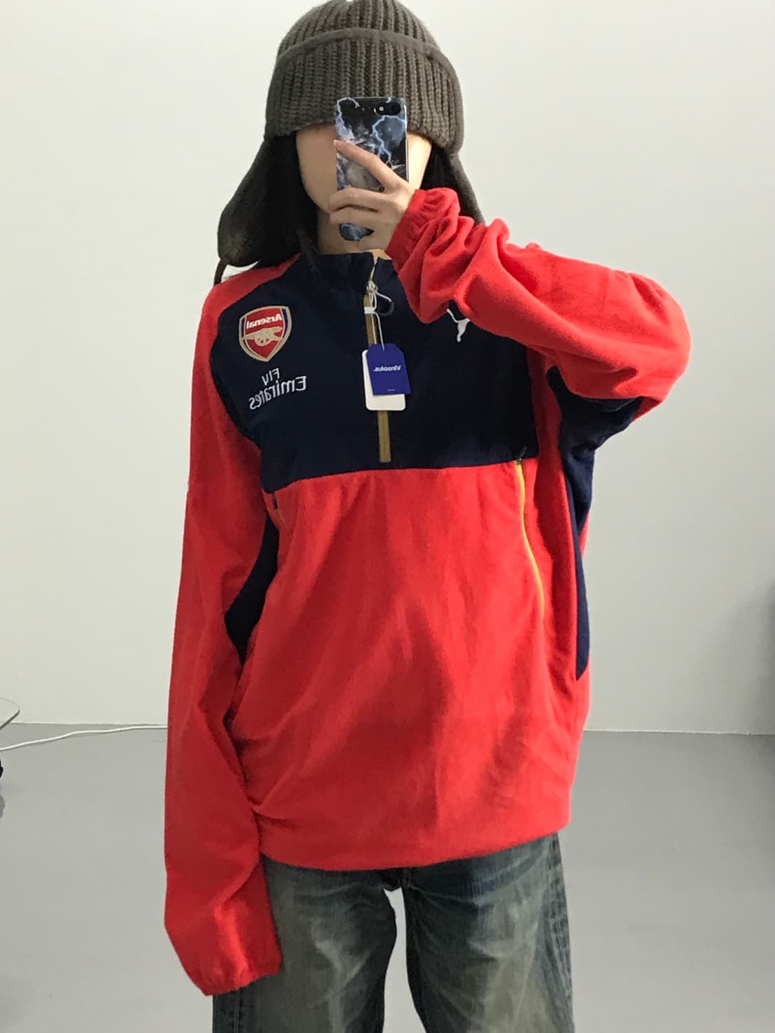 PUMA × Arsenal 플리스 하프집 웜업 자켓 상품이미지2