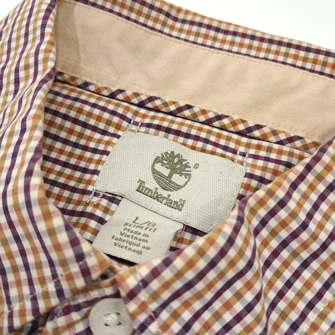 CL754 L 팀버랜드 슬림핏 마이크로 체크 버튼다운 셔츠 남방 상품이미지3