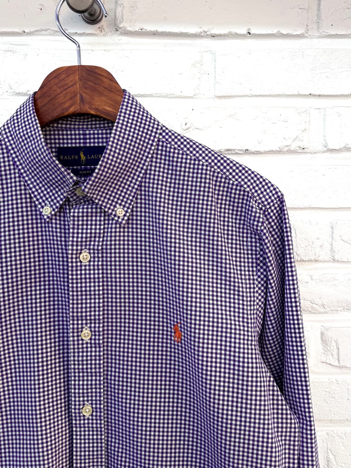 폴로 퍼플 체크 슬림핏 셔츠 상품이미지4
