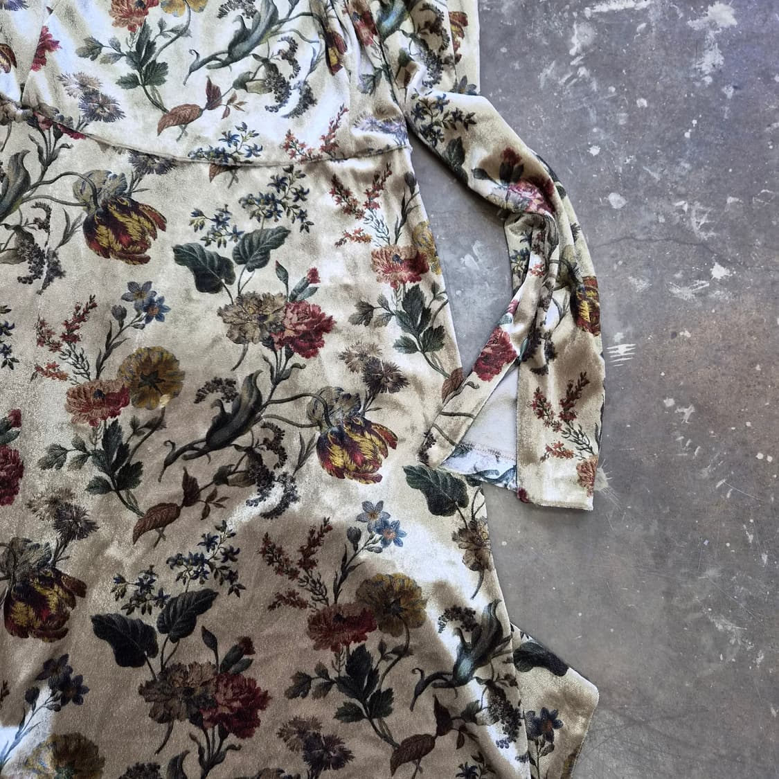 M) ZARA 자라 플라워 패턴 벨로아 원피스 벨벳 원피스 상품이미지5