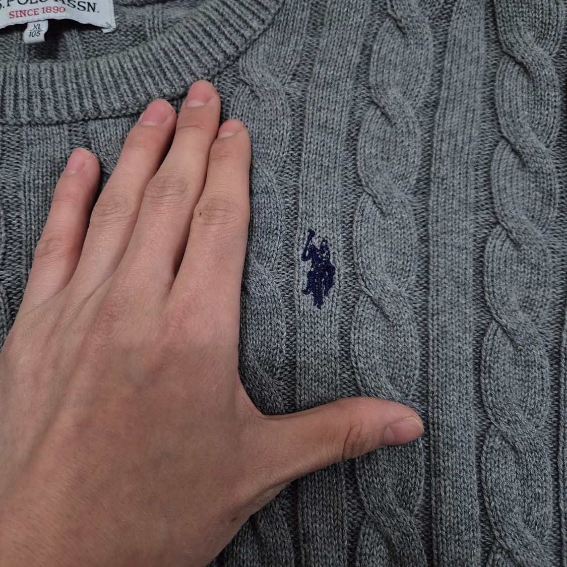 US 폴로 아센 케이블 라운드니트 XL(105) 상품이미지4