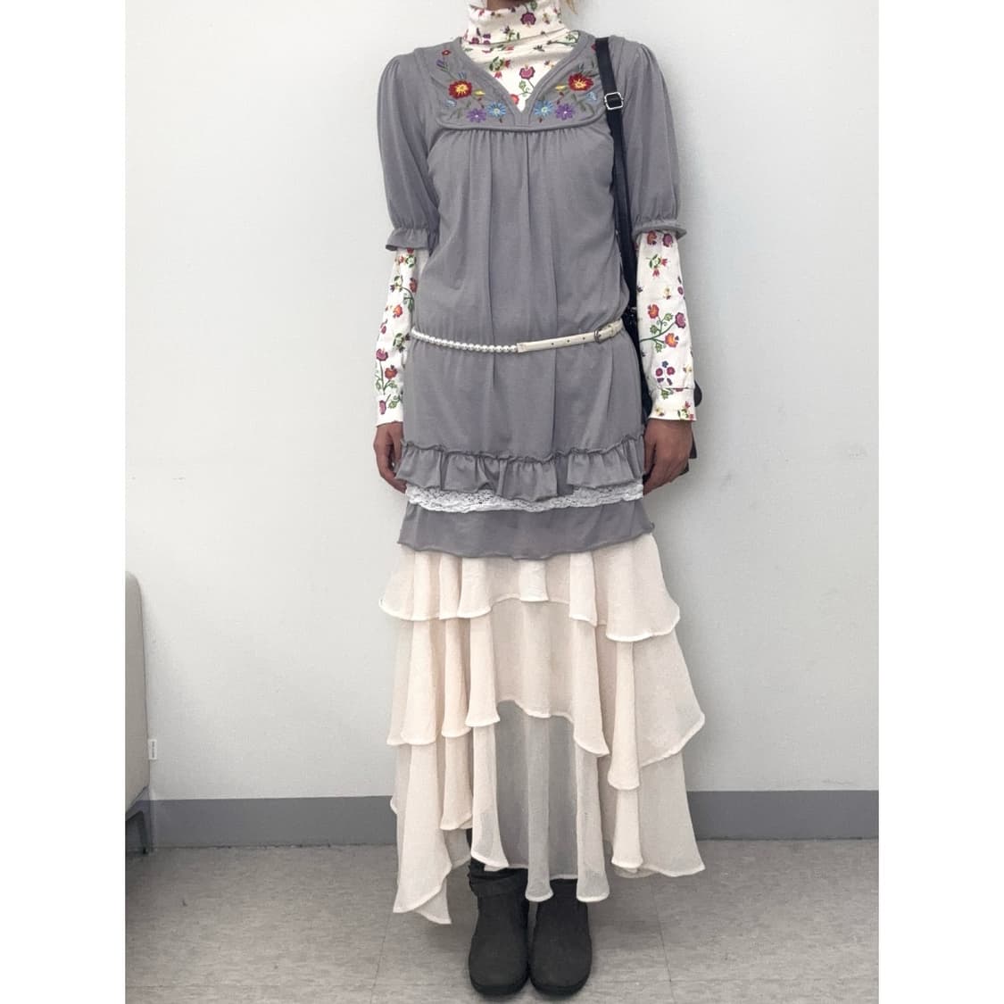 빈티지 롱슬리브 원피스 코디 세트 상품이미지2