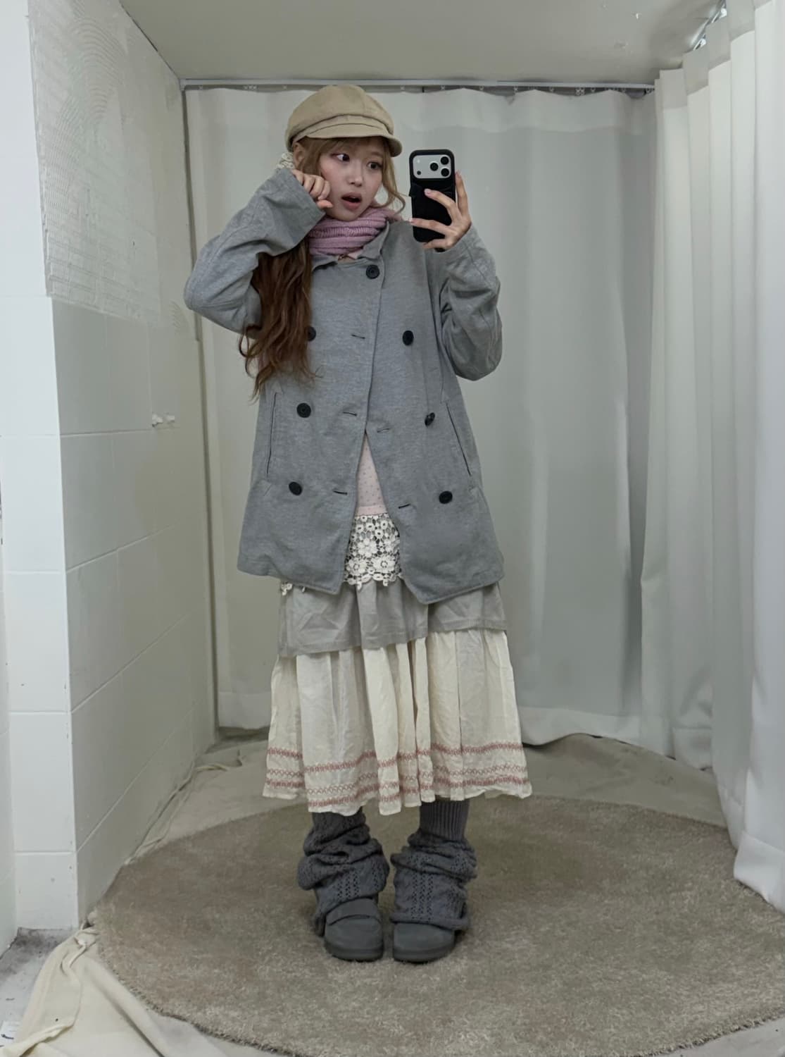 그레이 핑크 너드 니혼진 하구미 코디세트 상품이미지1