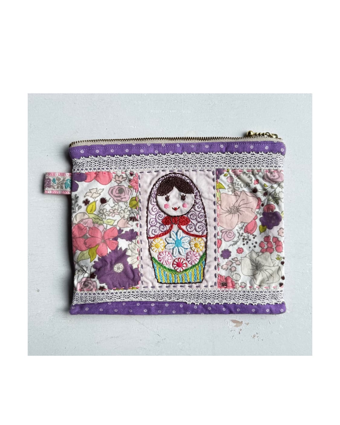 인형 자수 도트 파우치 땡땡이 파우치 일본파우치 일본빈티지 상품이미지2