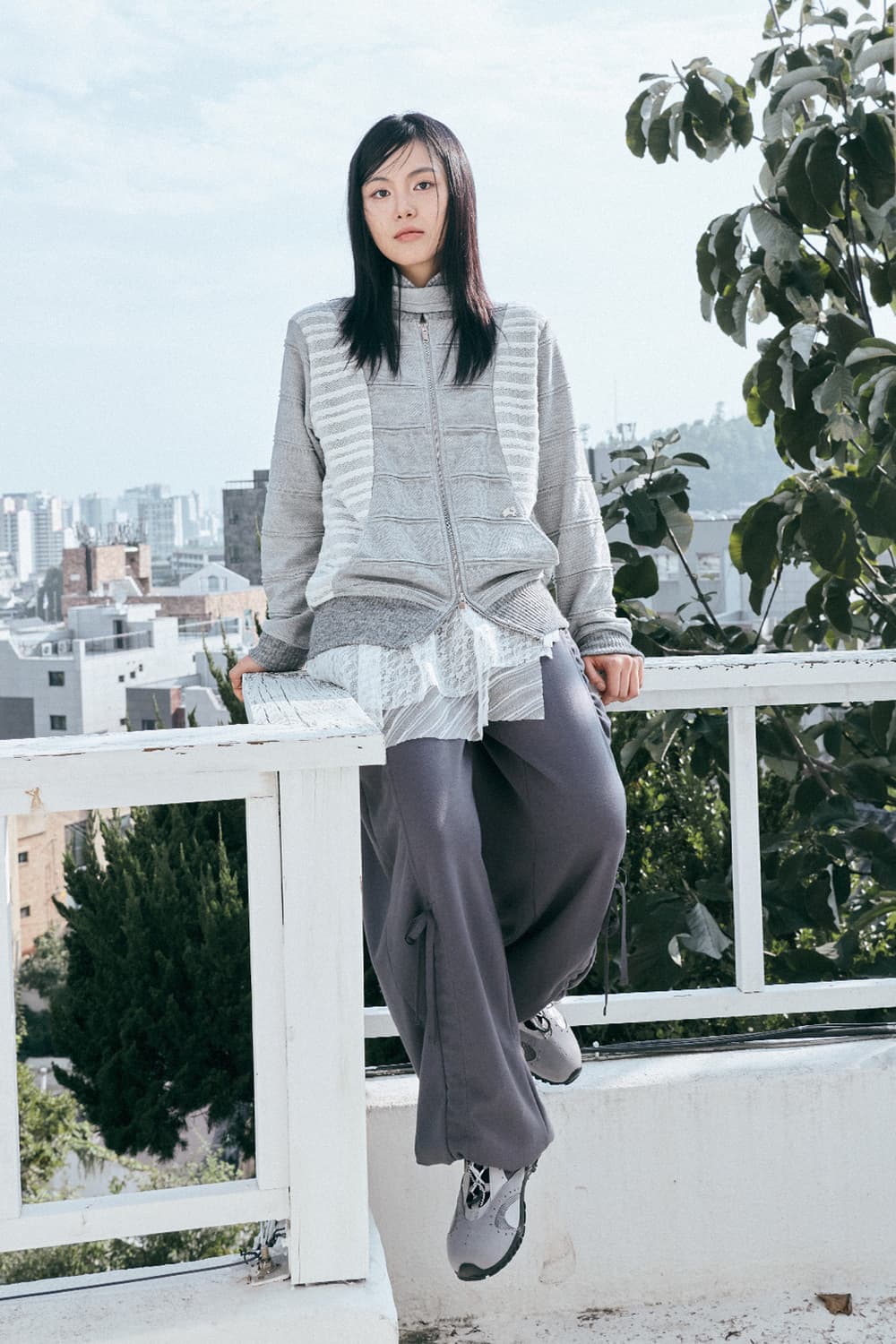 Flap Knitted zip-up (Gray) 상품이미지3