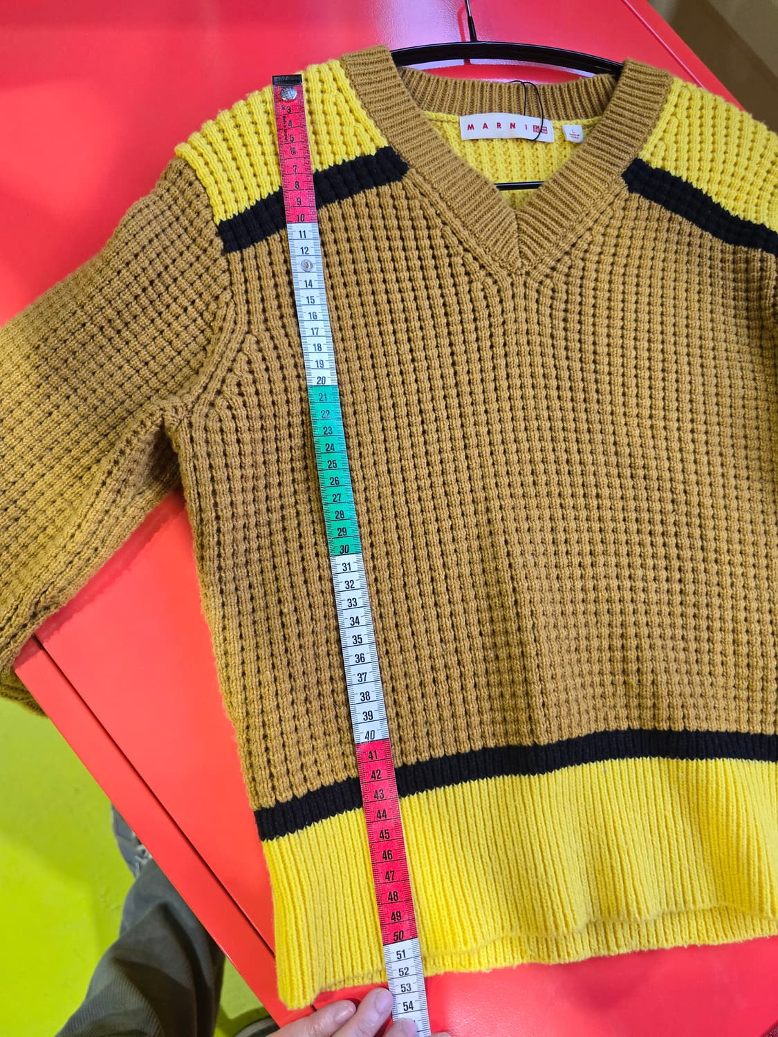 마르니 유니클로 V넥 니트 브라운 옐로우 상품이미지9
