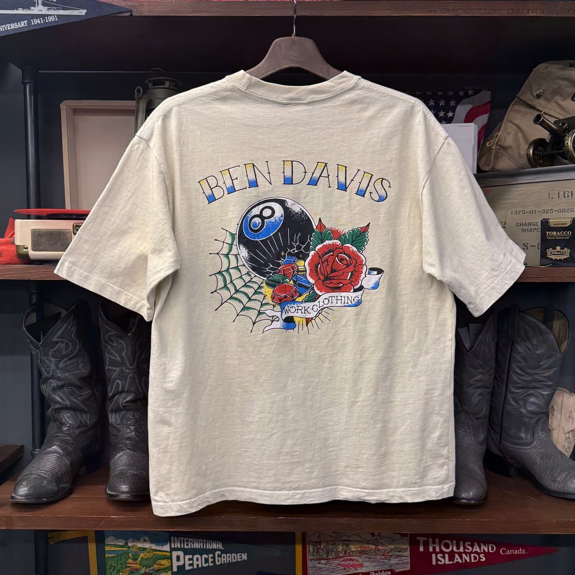 벤 데이비스 올드스쿨 에잇볼 그래픽 반팔티셔츠 박시핏 N842   상품이미지2