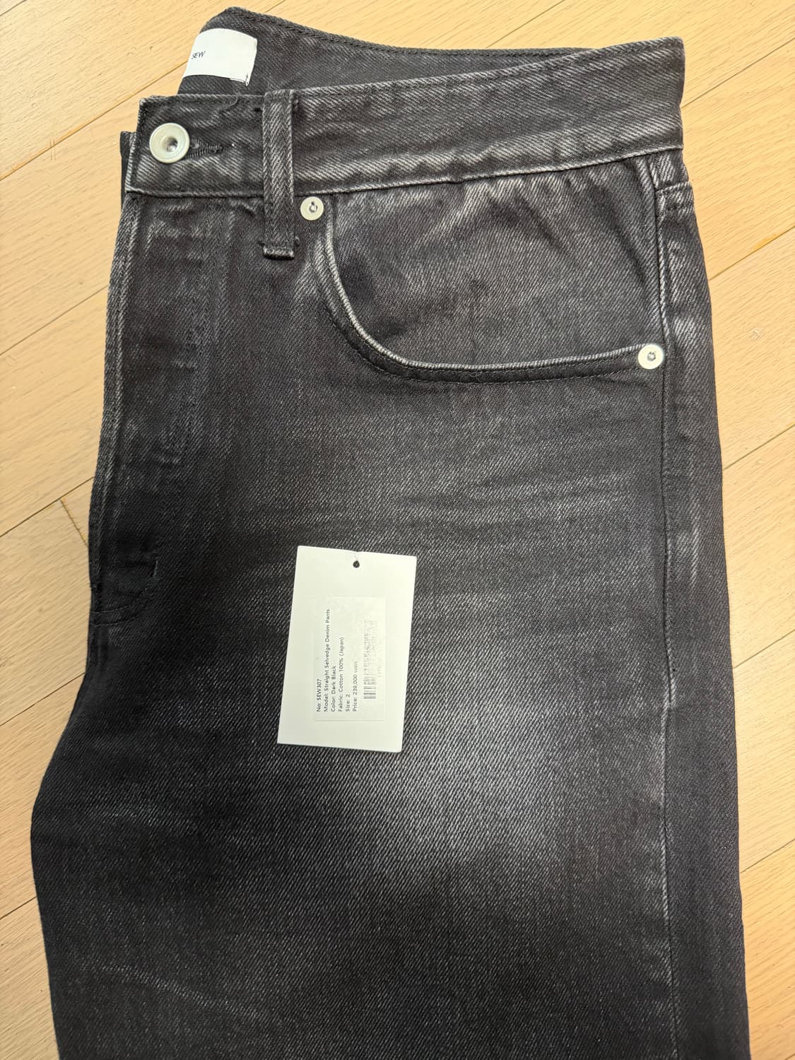 SEW 스트레이트 셀비지 데님 팬츠(다크블랙) 상품이미지2