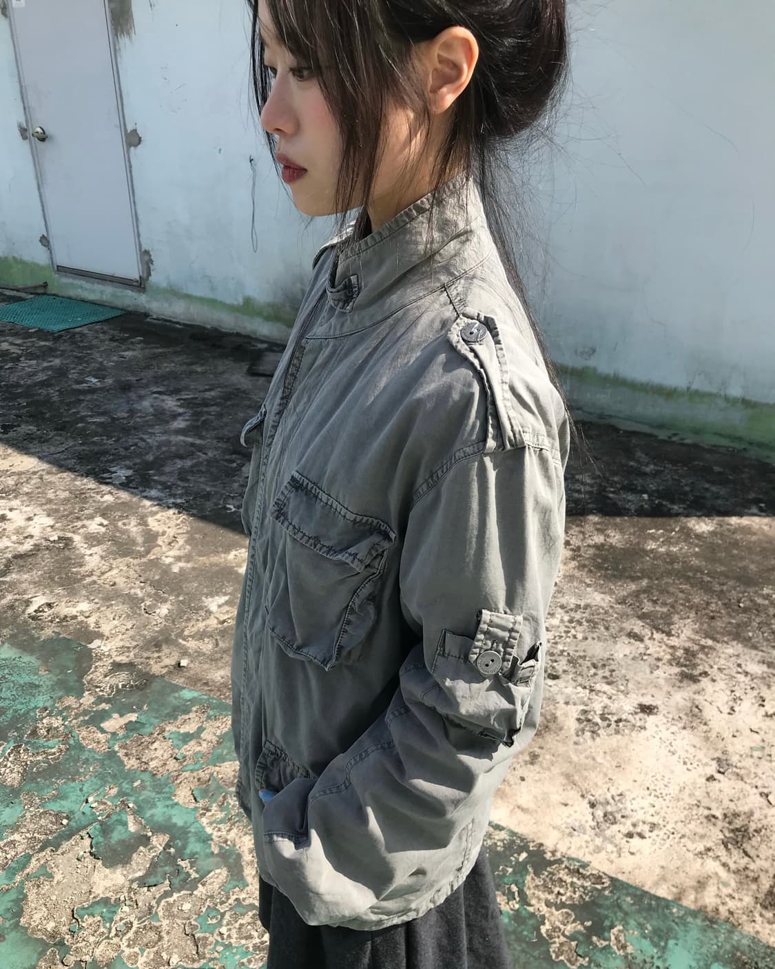 Adolfo Dominguez 빈티지 그레이 밀리터리 라이트 자켓 상품이미지2