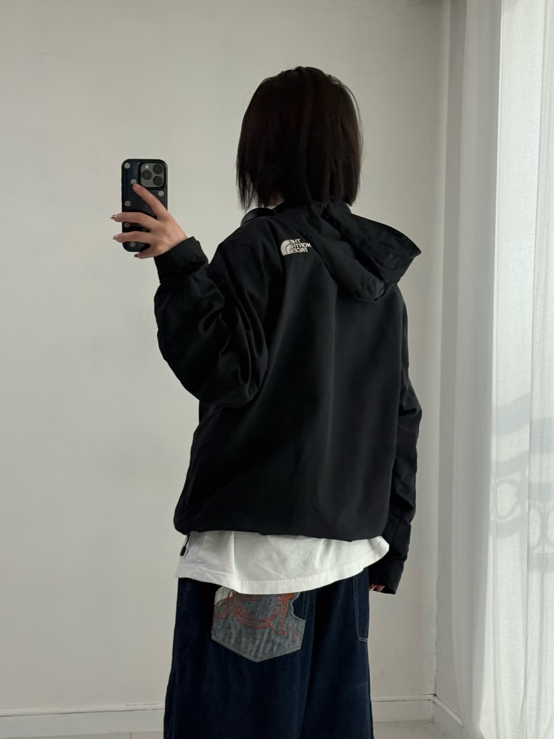 노스페이스 블랙 포켓 바람막이 상품이미지5