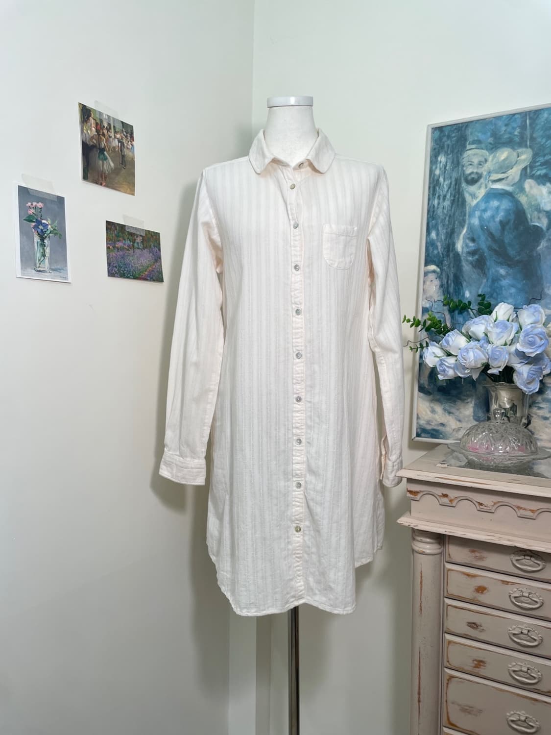 EARTH pink ivory lace cotton shirt opc 상품이미지1