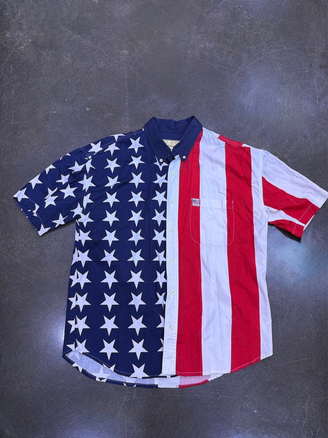 썬리버 USA 성조기 원포켓 반팔 셔츠 L 상품이미지1