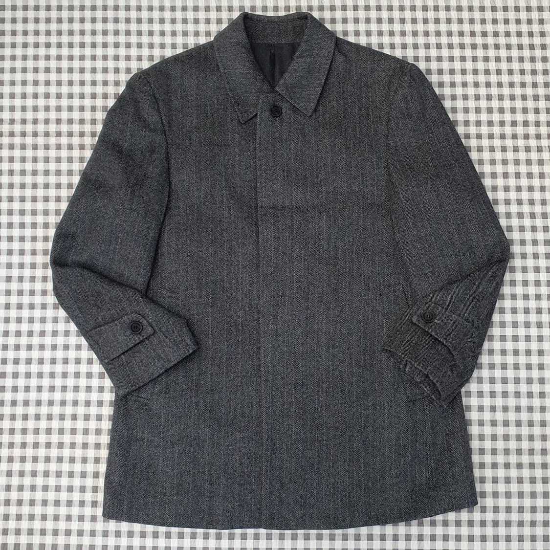 지오투 울100 헨링본 하프 코트 남자95 상품이미지1