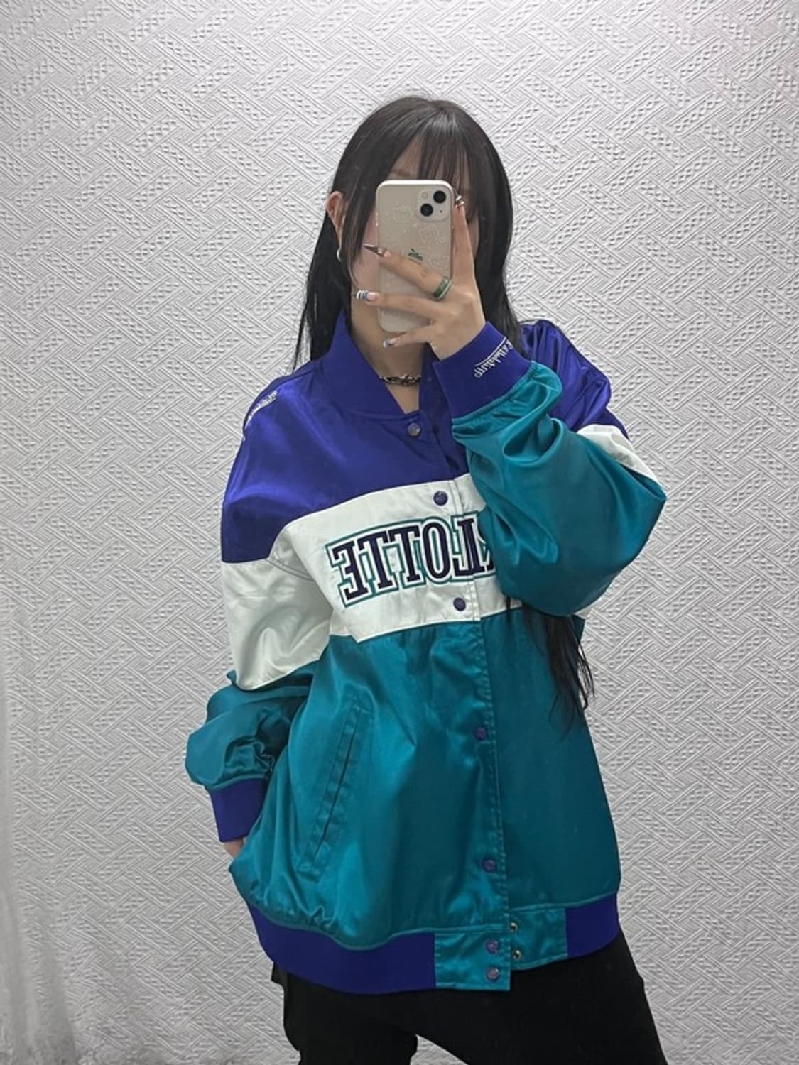 미첼앤네스 올드스쿨 레트로 키치 샬럿호네츠 바시티 자켓 XL C07859 상품이미지1