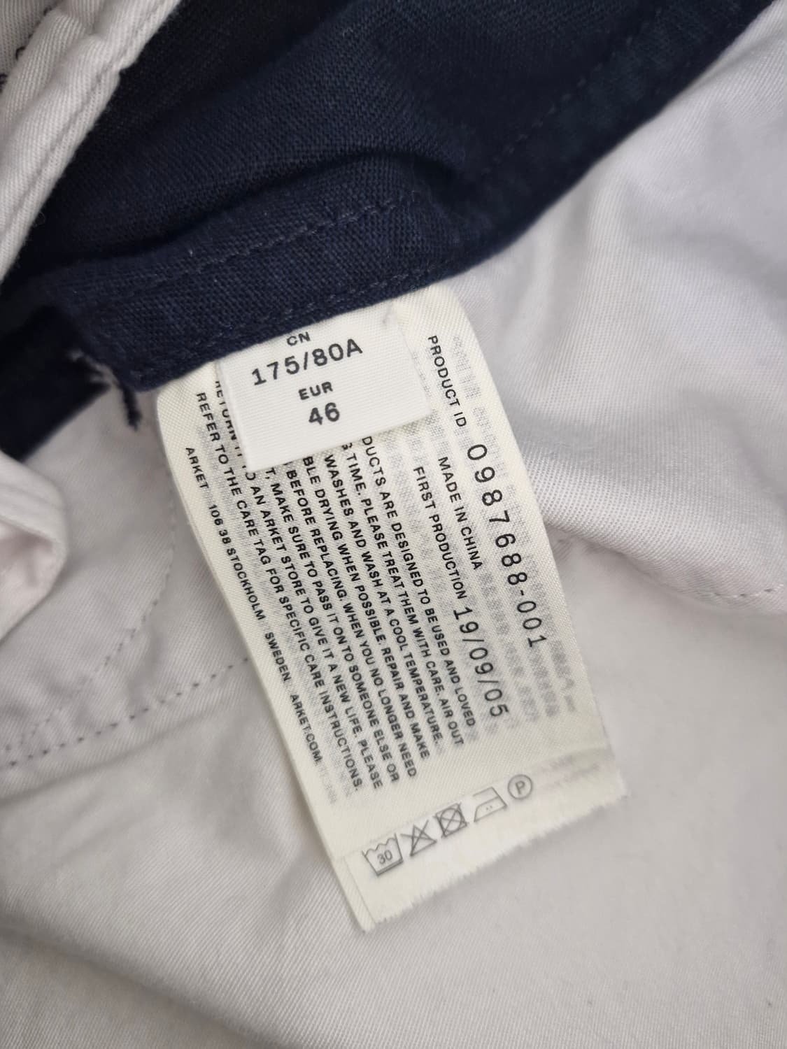 아르켓(ARKET)드로스트링 웨이스트밴드 린넨 팬츠 네이비 상품이미지6