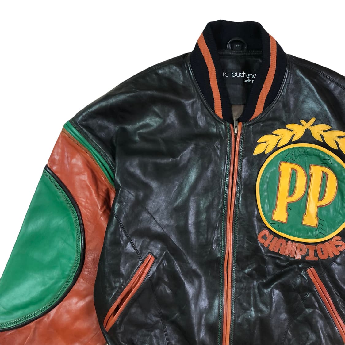 [L] 펠레펠레 양가죽 레더 바시티 자켓 상품이미지5