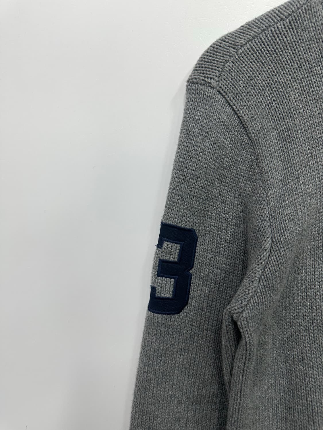 폴로 네이비 빅포니 그레이 니트 집업 상품이미지4