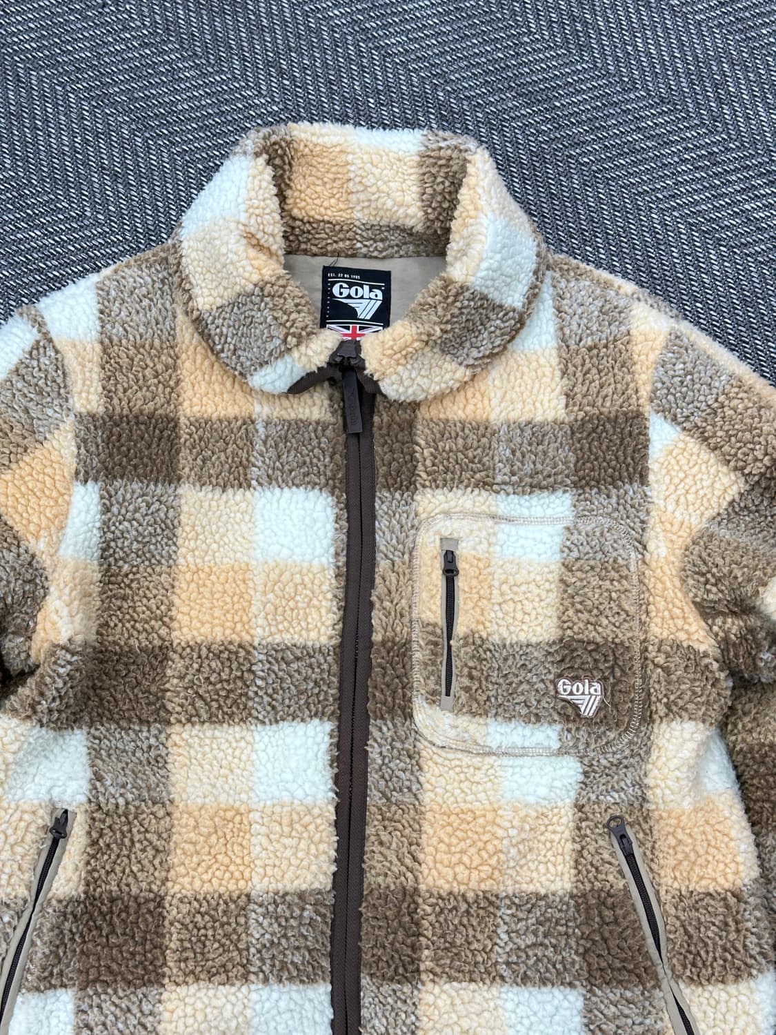 Gola 골라 체크뽀글이 누빔 후리스 상품이미지2