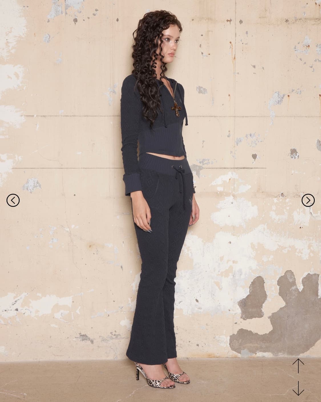 Hillda Textured Knit Training Pants Navy 상품이미지2