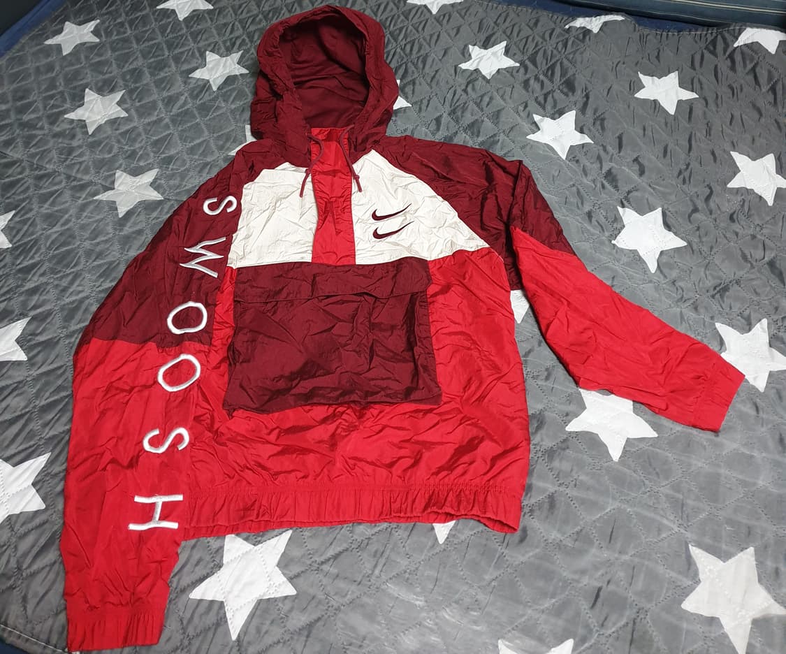 나이키 더블스우시 우븐 아노락 자켓 버건디 레드 (XL) 상품이미지1