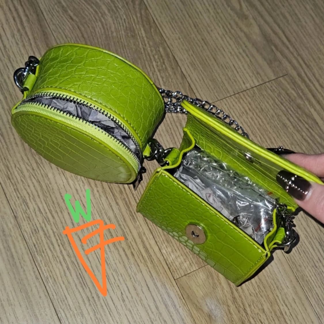 라임 미니백 2개+체인 set 상품이미지6