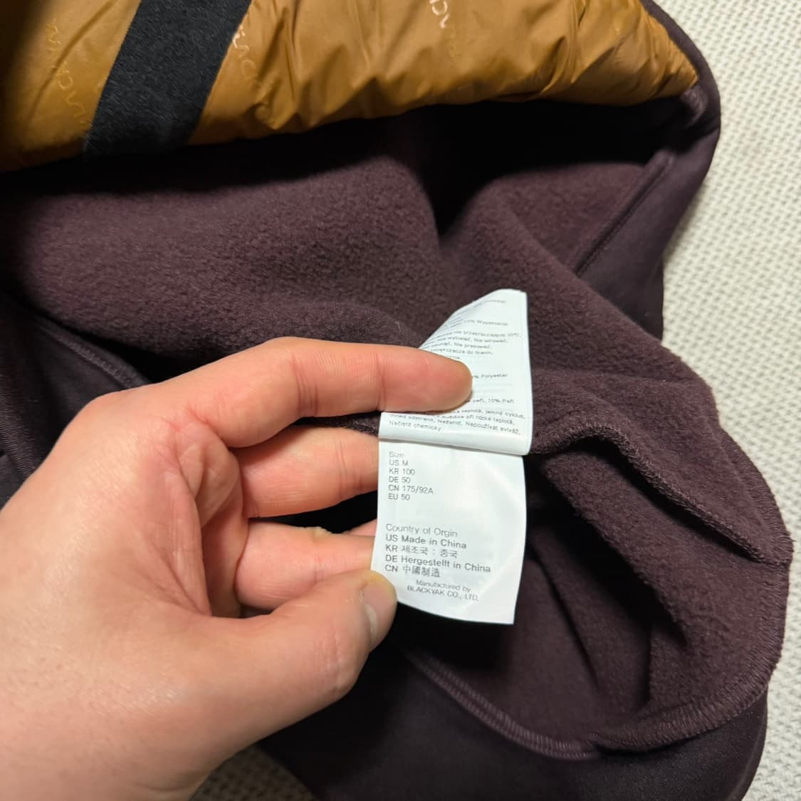 블랙야크 브라운 경량 후드 패딩 상품이미지5