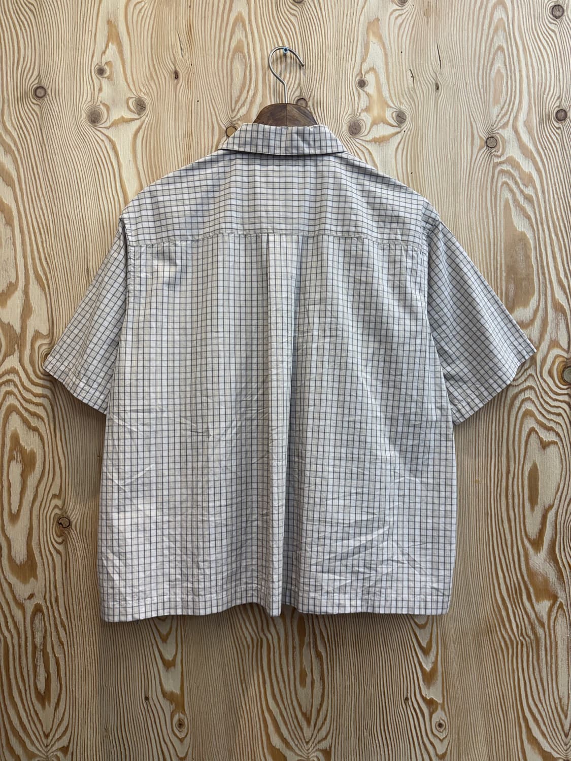 단톤 크롭 반팔 체크 셔츠 상품이미지3