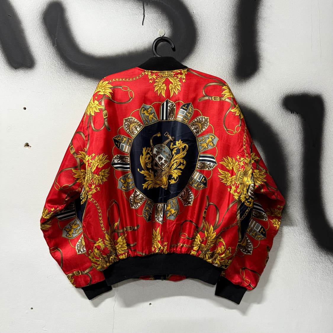 VTG 빈티지 바로크 풀 패턴 리버시블 퀼팅 봄버 자켓 상품이미지2