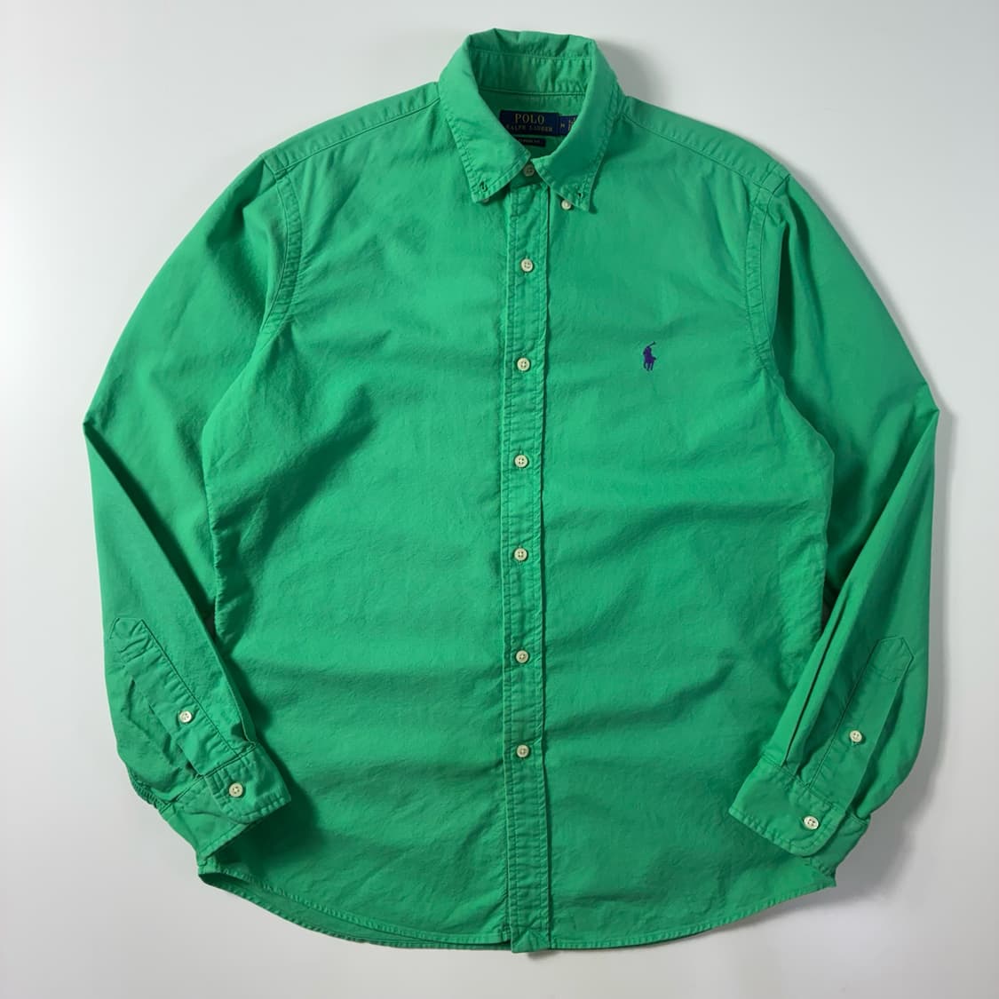 Polo  폴로 랄프로렌 신형 자수 코튼 그린 솔리드 셔츠  상품이미지1