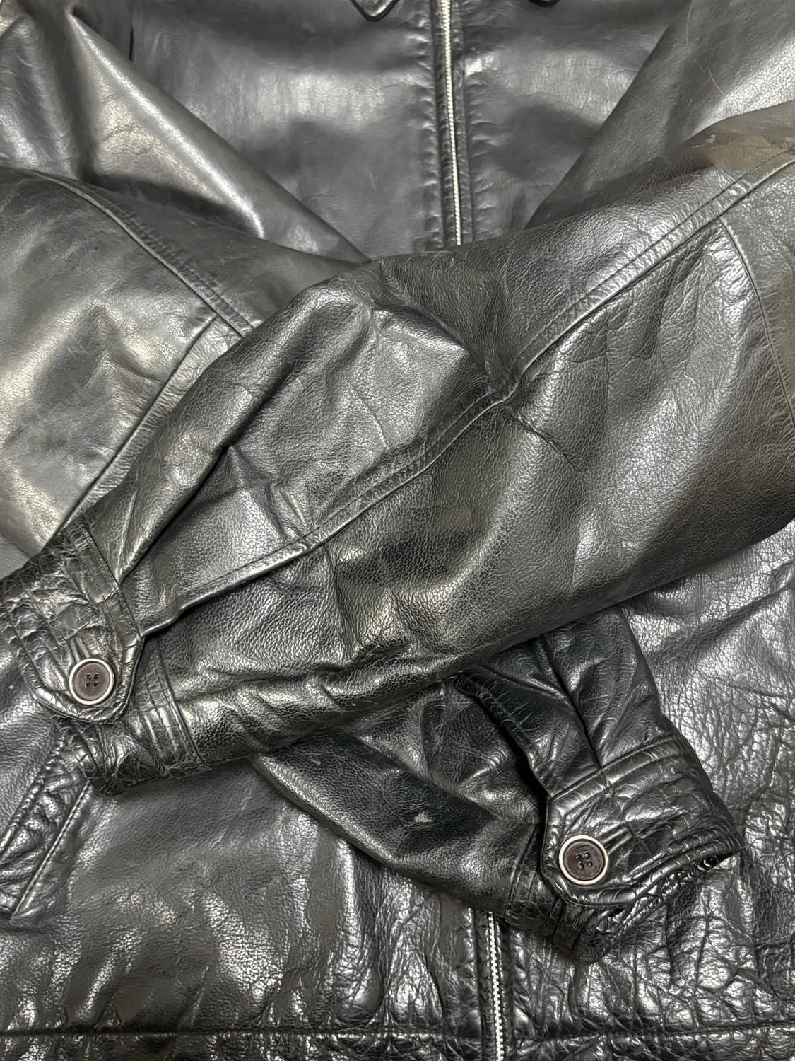 올드갭 리얼 레더 자켓 블랙 상품이미지8