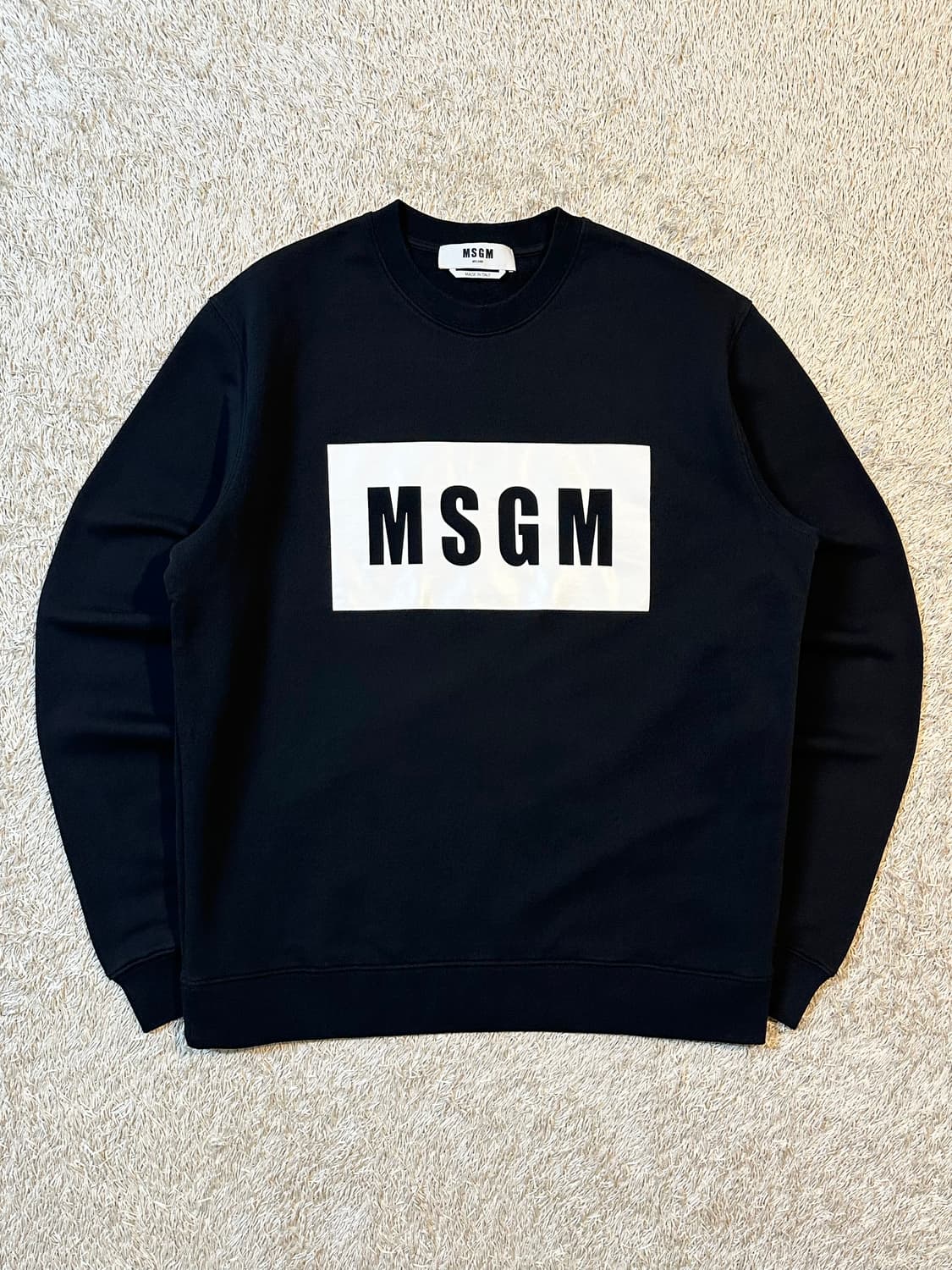 매장판) 엠에스지엠 MSGM 박스로고 맨투맨 블랙 상품이미지1