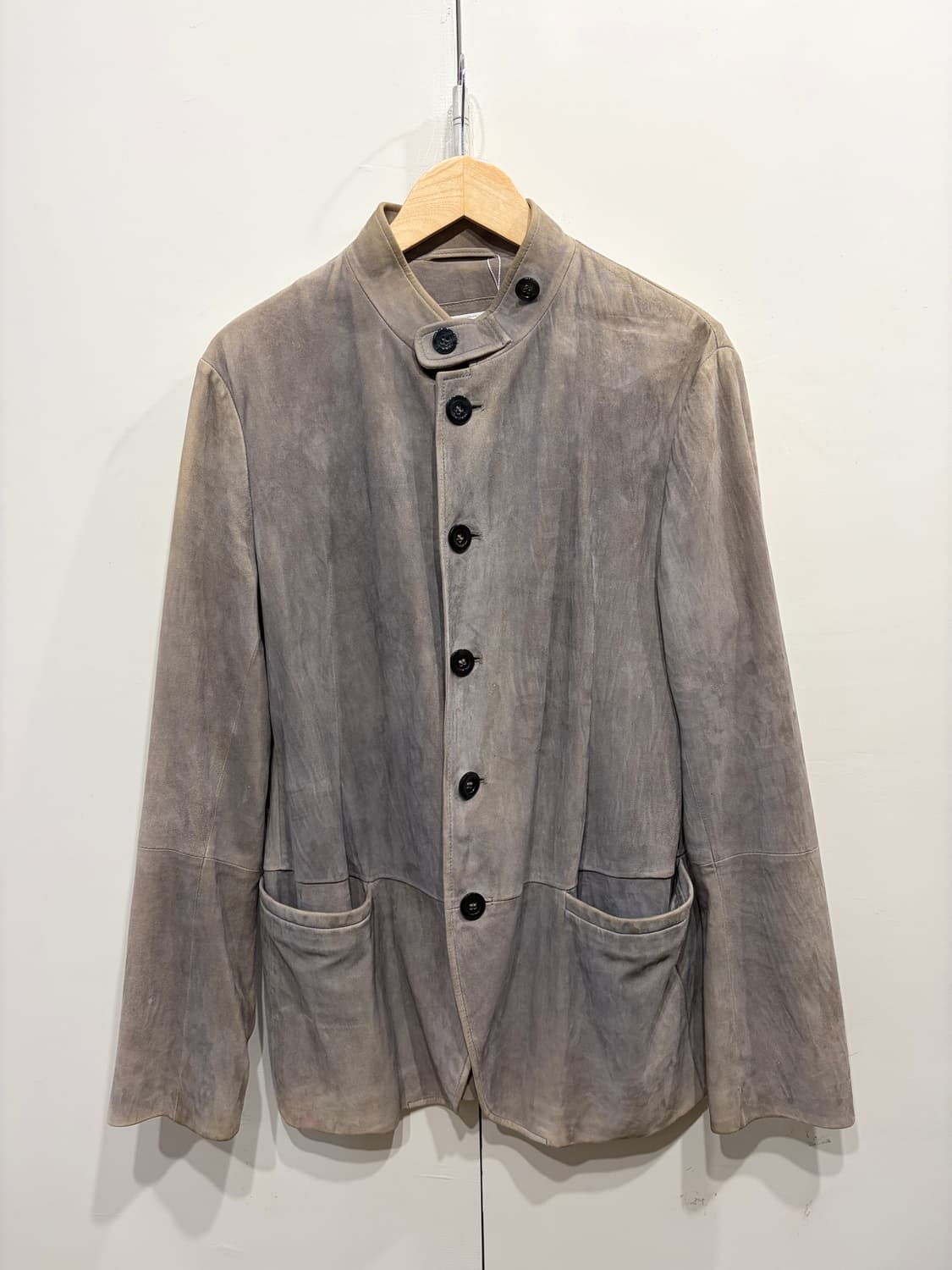 아르마니 꼴레지오니 램스킨 레더 카 코트 상품이미지1