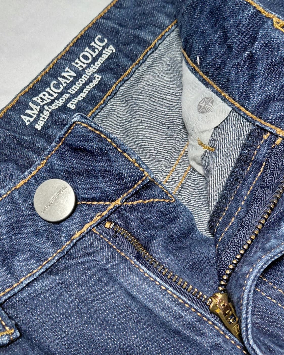 [L] 아메리칸 홀릭 와이드 생지 데님 (컷오프 포인트) 상품이미지4