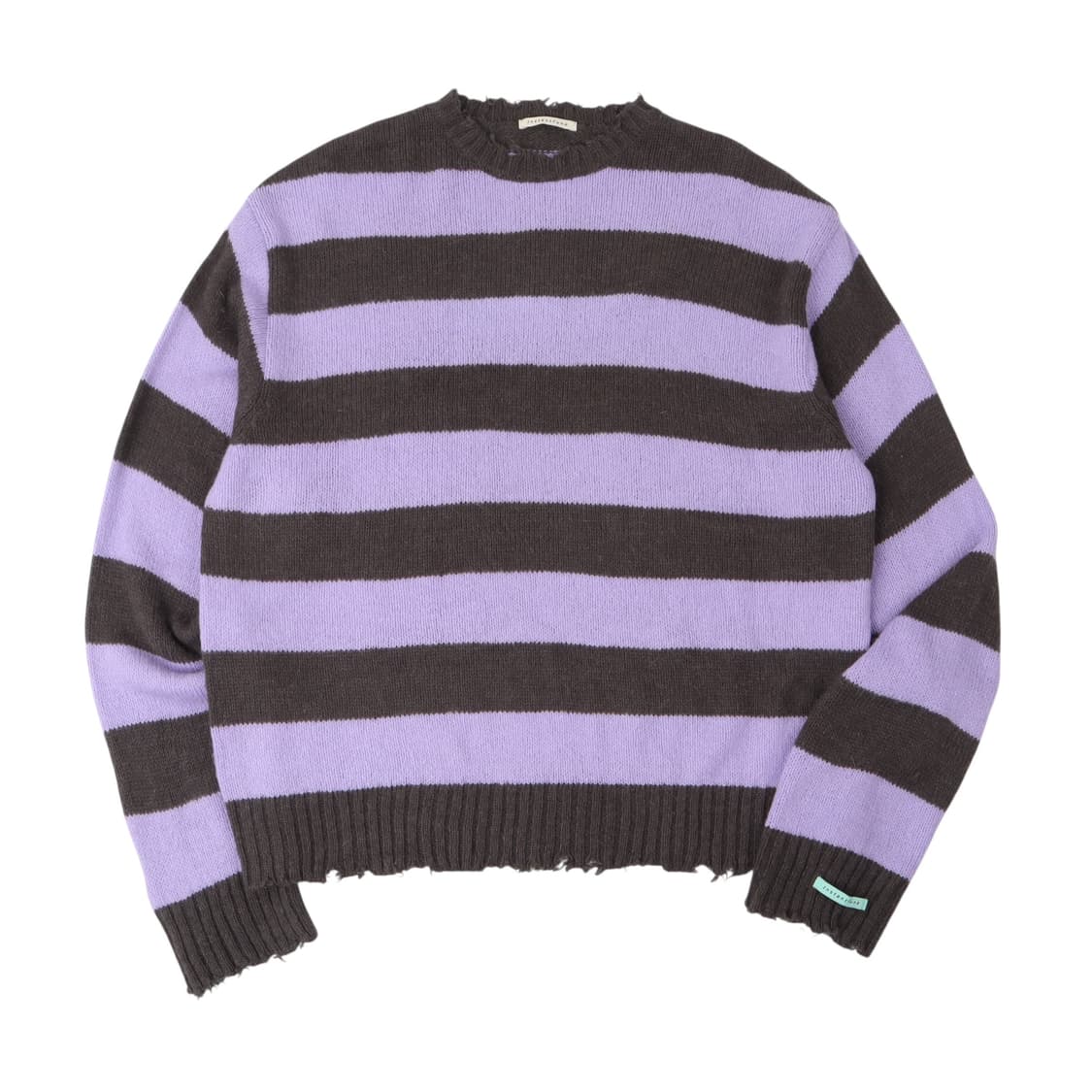 인스턴트 펑크 퍼플그린 스트라이프 컷아웃 니트 상품이미지1
