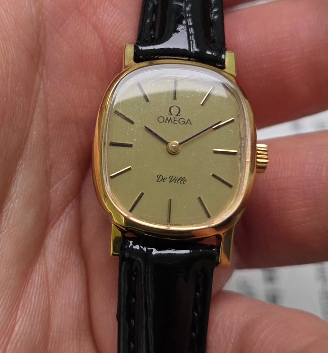 빈티지 오메가 드빌 엘립스 샴골판 금장 수동 메커니컬 여성용 상품이미지9