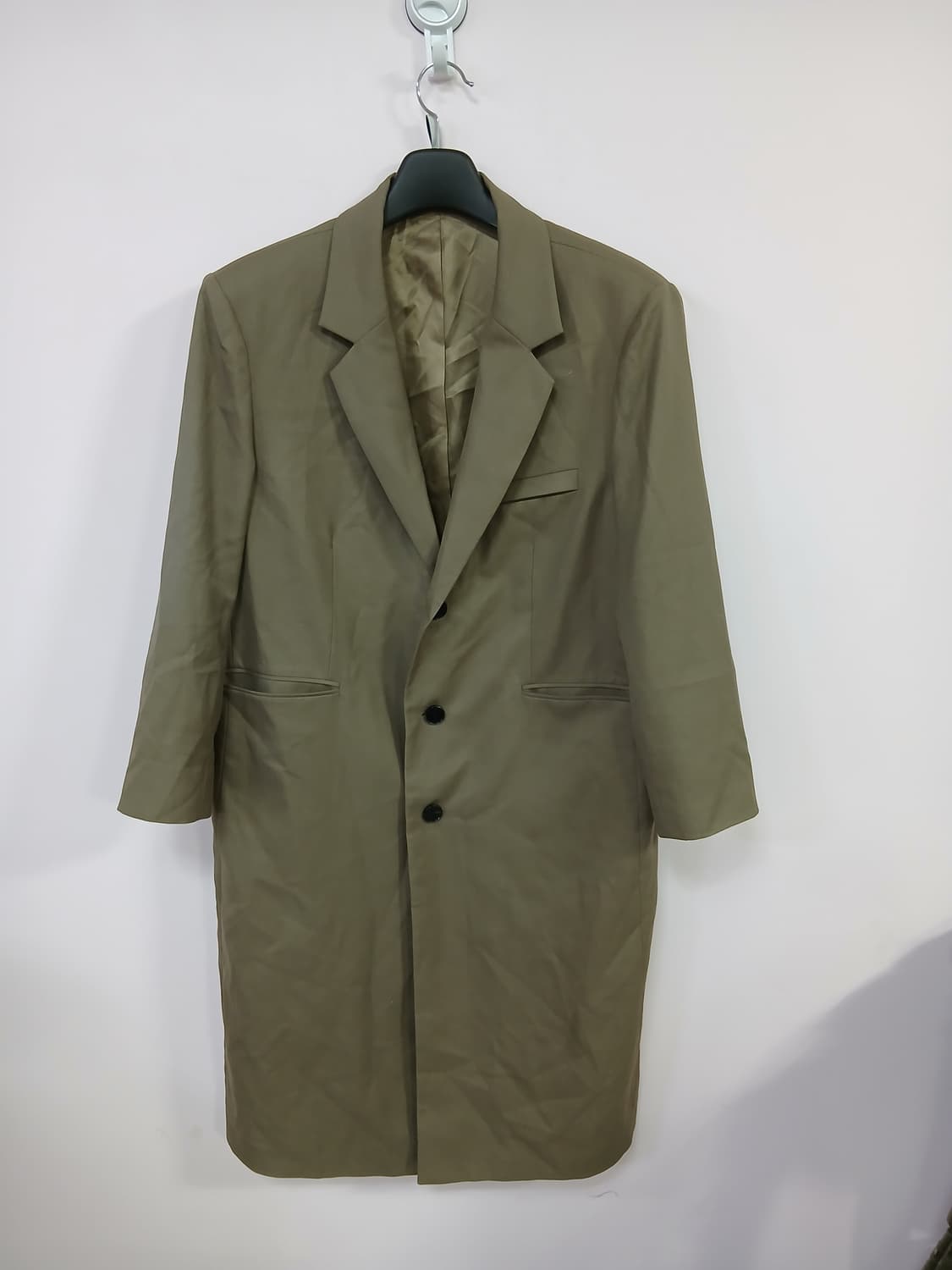 노이어 카키색 남성용 롱 코트 상품이미지2