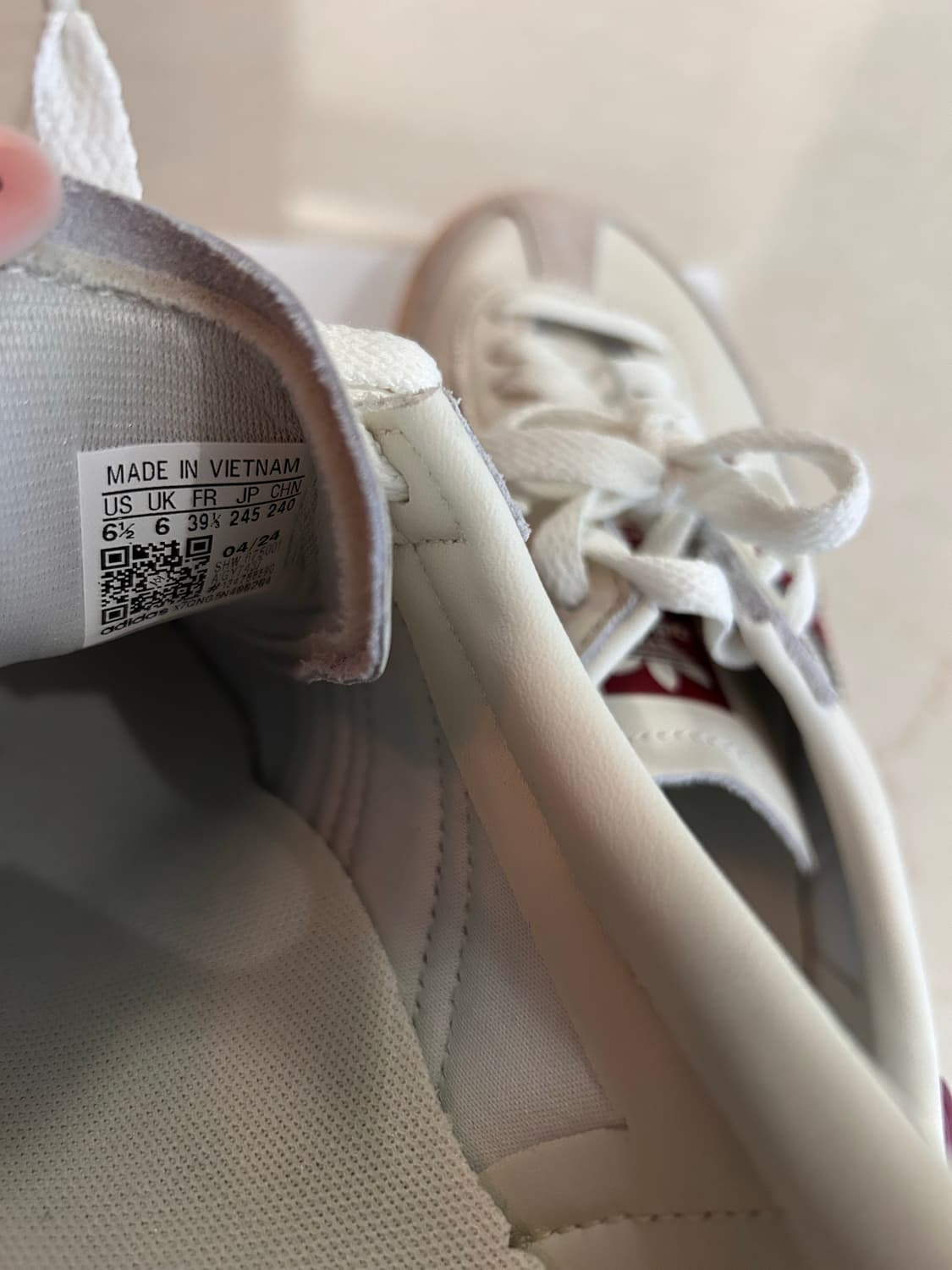 아디다스 진스 아이보리 버건디 운동화 상품이미지7