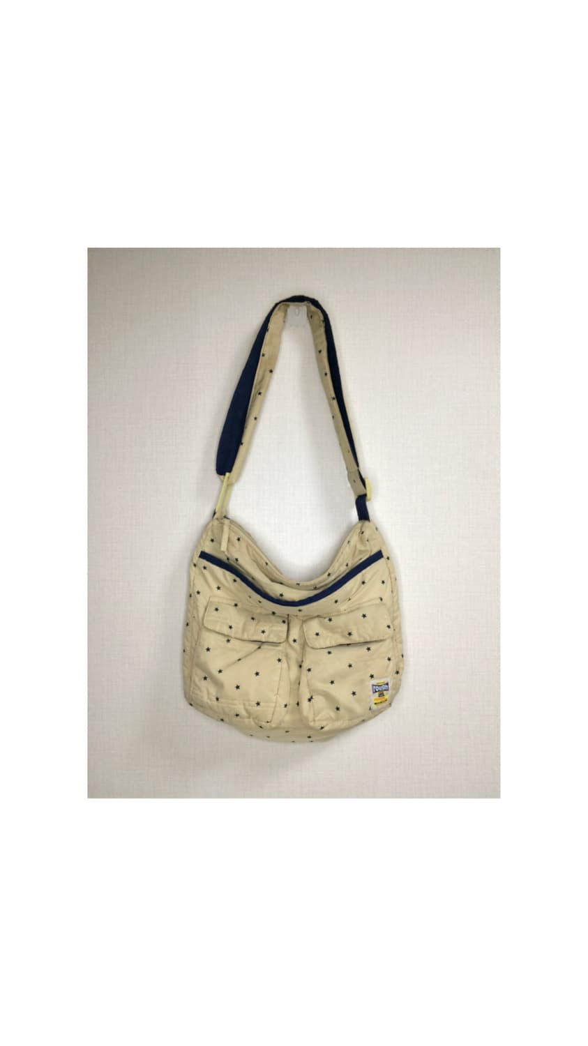 빈티지 베이지 네이비 별 무늬 크로스백 숄더백 상품이미지1
