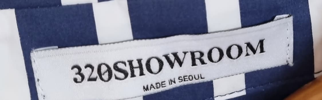 오버핏 L ) 320쇼룸 블루 줄무늬 셔츠 여성 상품이미지3