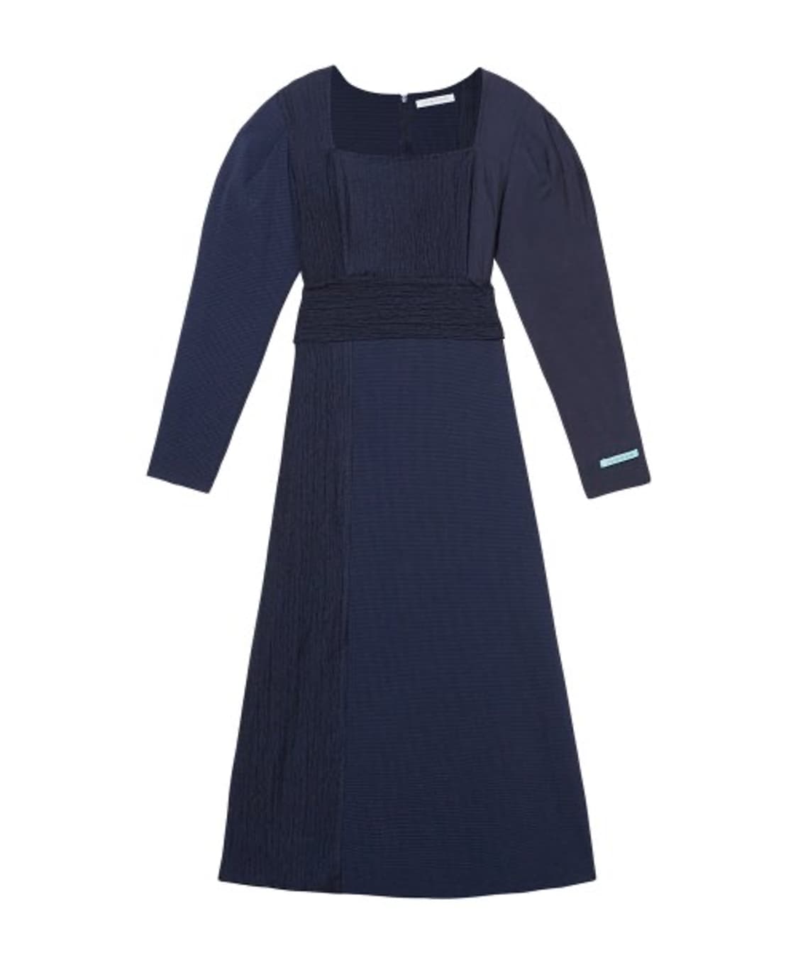 인스턴트펑크 네이비 벨티드 체크 믹스 원피스 상품이미지1