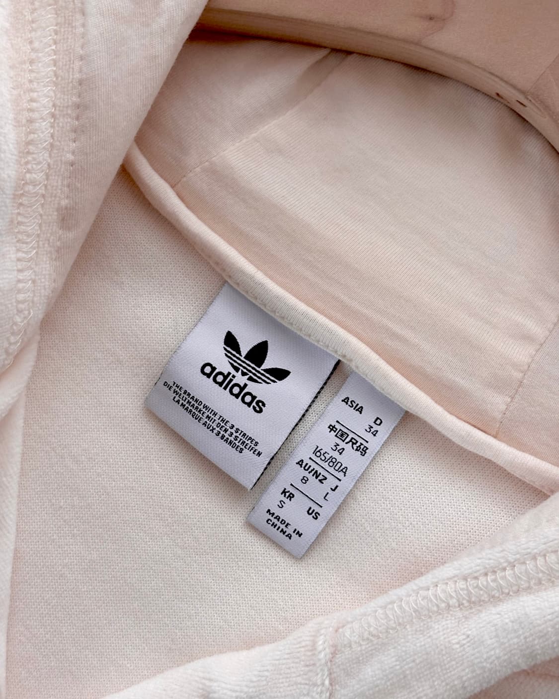 Adidas 아디다스 베이비핑크 컬러 테리 크롭 후드집업  상품이미지6