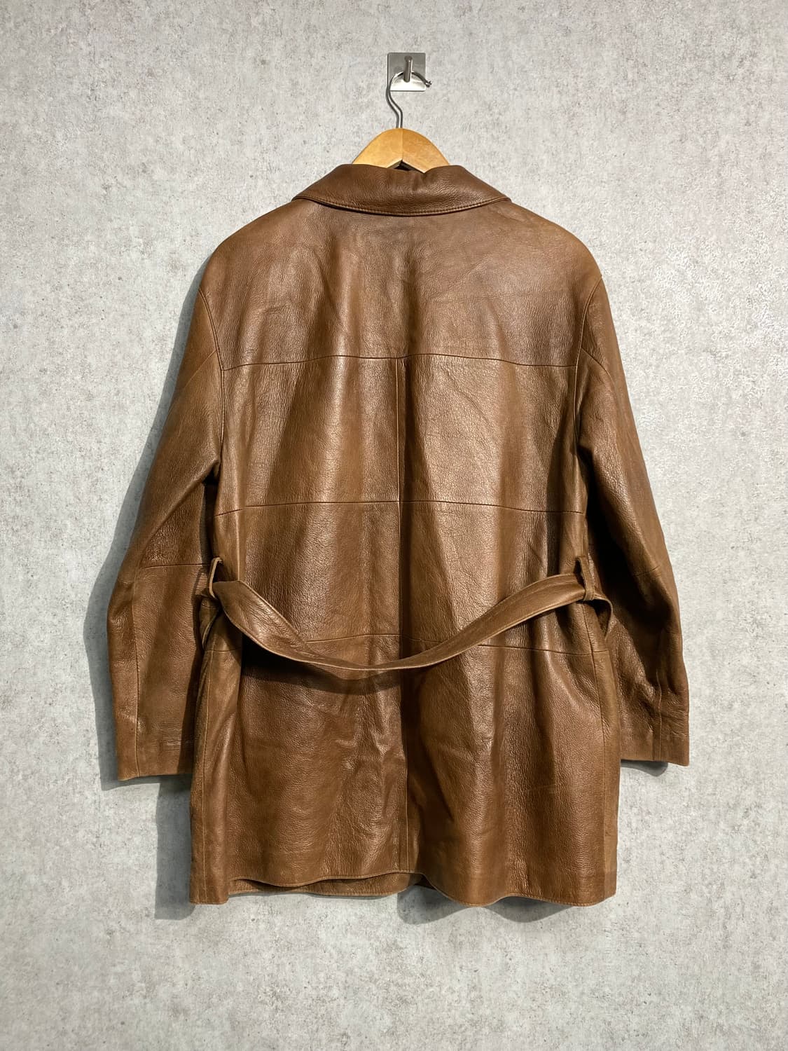 [M-L] 90s Vintage 빈티지 브라운 레더 카코트 상품이미지6