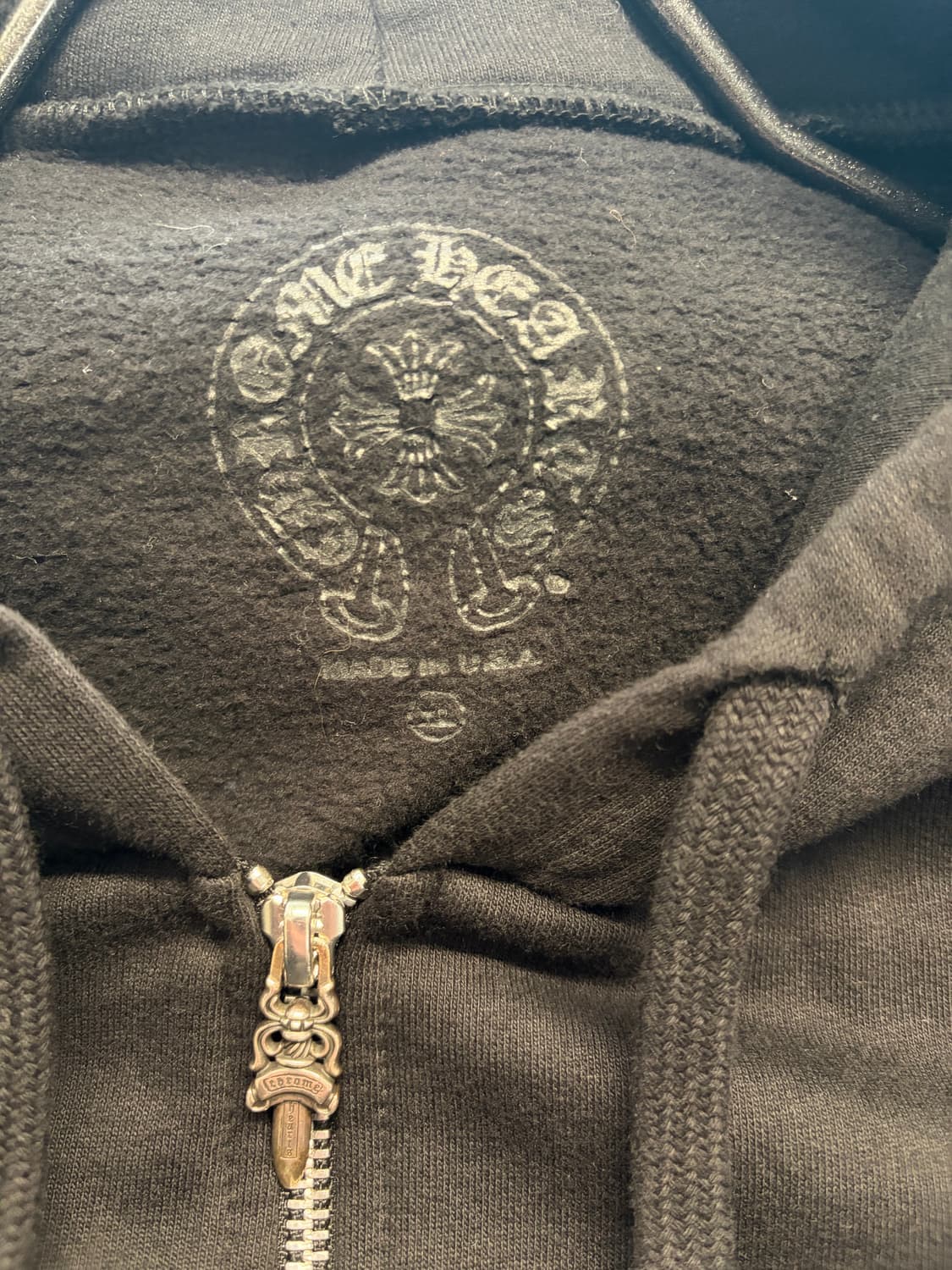 크롬하츠 스크롤 로고 퍽유 플리스 후드집업 XL 상품이미지3