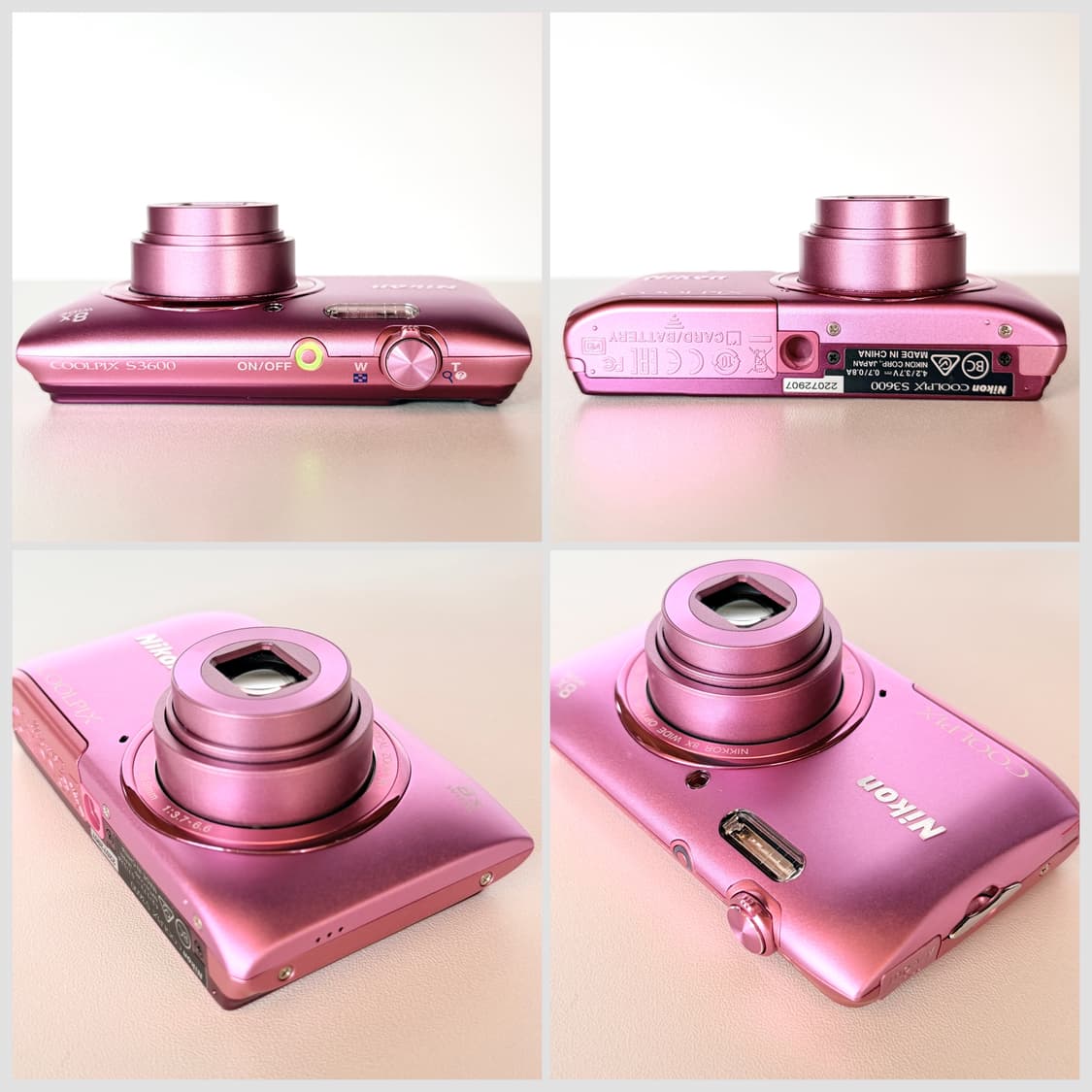 ✨에스파 픽 미품 풀박스✨ 니콘 쿨픽스 S3600 캔디핑크 🍭 상품이미지7