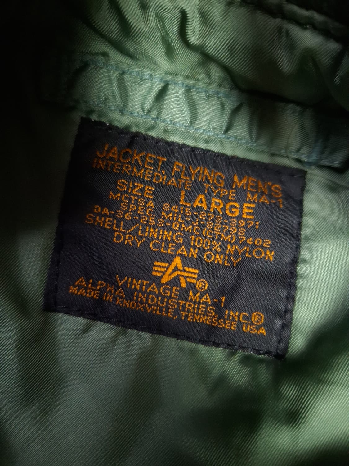 오리지날 80's 알파사 미공군 MA-1 TYPE 항공자켓 상품이미지3