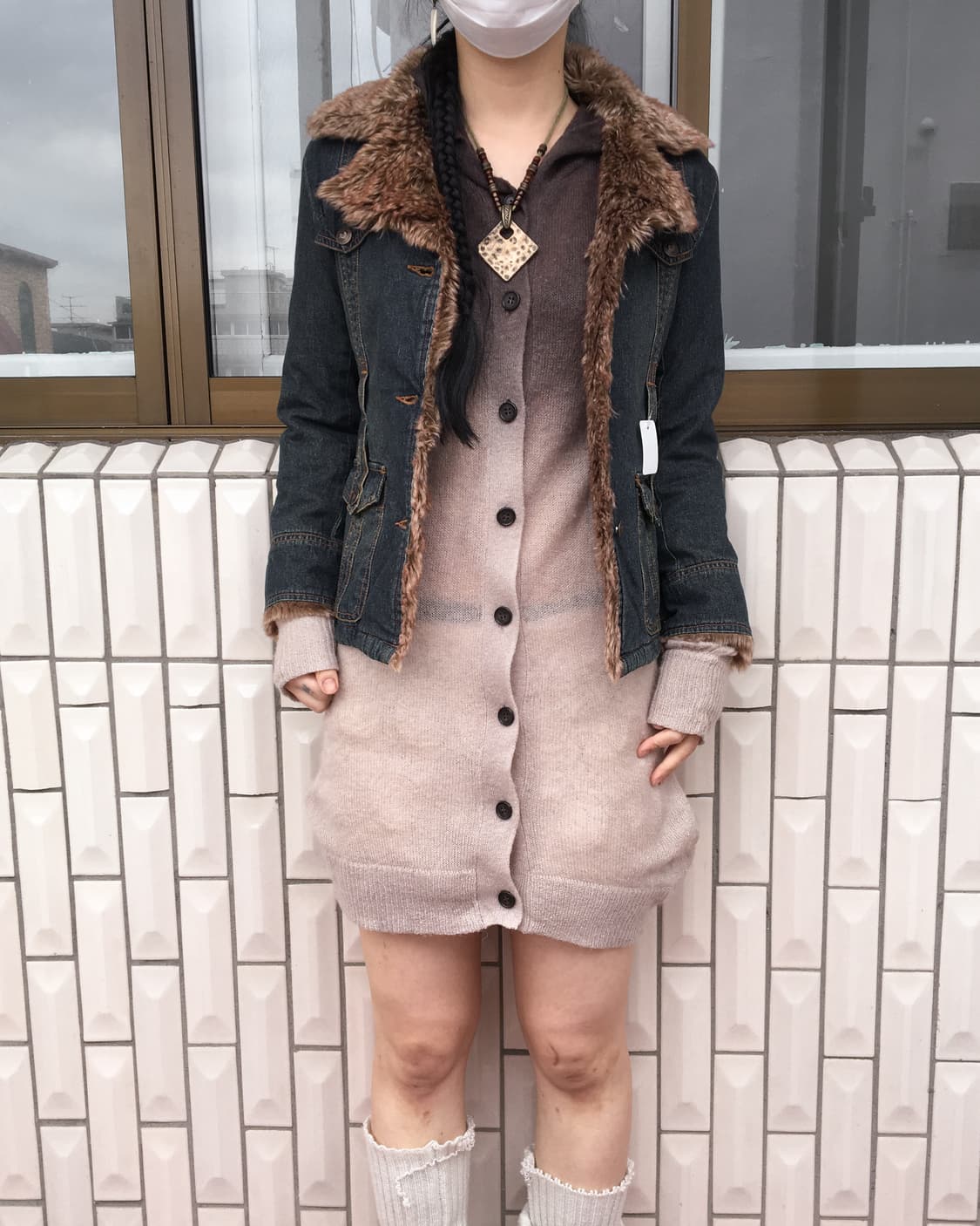 Dyed point hood knit cardigan 상품이미지6