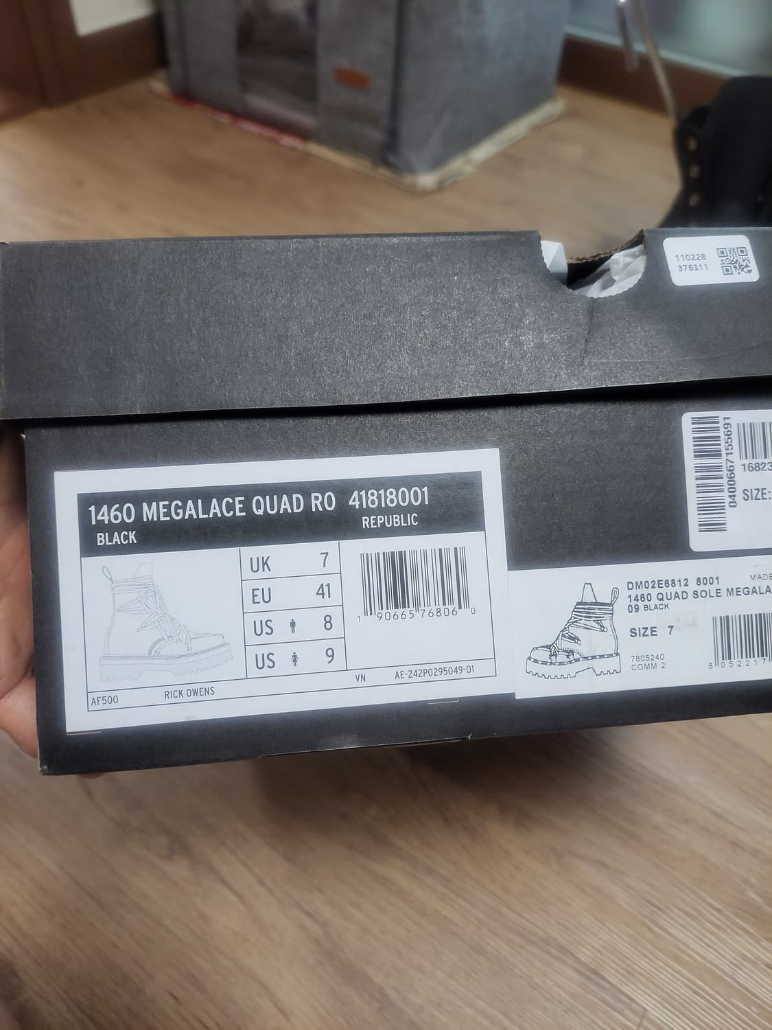 닥터마틴 릭오웬스 uk7 새제품 상품이미지2